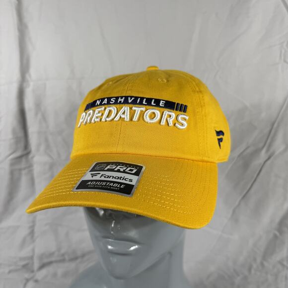 Nashville Predators Hat Cap Strap Back Yellow NHL Hockey Mens One Size Fanatics - Picture 1 of 7